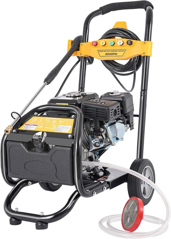 Hogedrukreiniger 2200 PSI - 9LPM max doorstroming - 5 spuitmonden - ideaal voor auto en terras - SnelShoppen