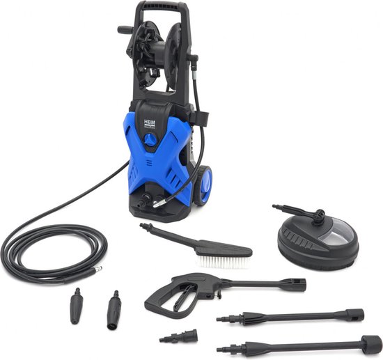 Hogedrukreiniger 2200 Watt, 165 Bar Inclusief Terrasreiniger, Wasborstel en Turbospuitmond van BluMill
