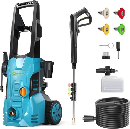 Hogedrukreiniger 4200 PSI Elektrisch met 50ft Slang en 4 Sproeiers