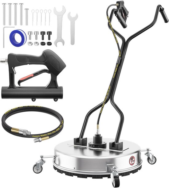 Hogedrukreiniger 4500 psi met oppervlaktereiniger en 4 wielen voor vloerreiniging van Merkloos	