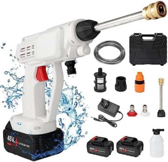 Hogedrukreiniger Auto - Hogedrukreiniger Accu - Terrasreiniger - Wit van BluMill