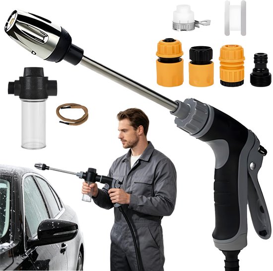 Hogedrukreiniger - Autowaspistool - 360° draaibaar - G¾ schroefdraad - lange en korte handgreep - spuitpistool - voor auto, tuin en schoonmaken