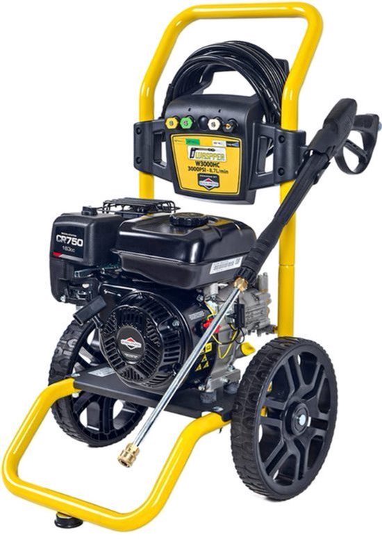 Hogedrukreiniger Benzine 3000 PSI - 163 cc Motor - 8,7 L/min Debiet - Zwart Geel - Voor Auto En Terras
