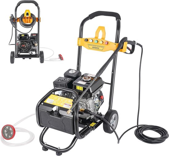 Hogedrukreiniger Benzine - Krachtige reiniger - Terras reinigen - 75 pk motor - 170 bar - Zwart