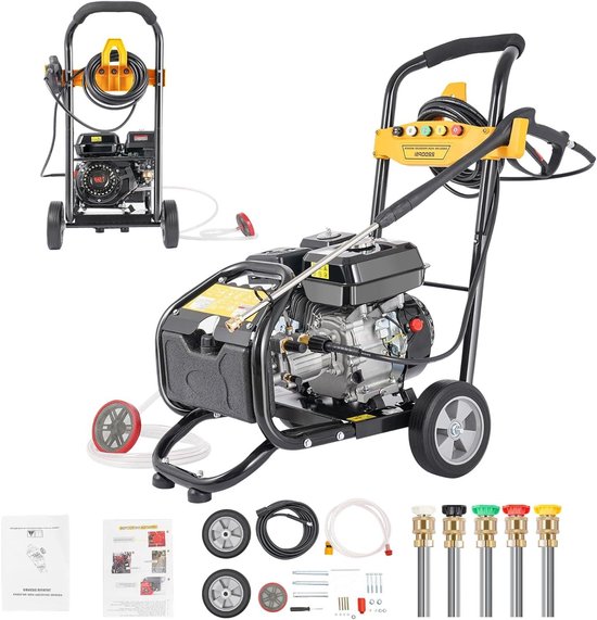Hogedrukreiniger Benzine - Krachtige Reiniger - Terras & Voertuig - 7.5 PK Motor - 170 Bar - Wit