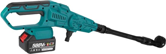 Hogedrukreiniger - Car Washer - Draadloze Hogedrukreiniger - Maximale Druk 200Bar - Werkdruk 100 Bar - 3500W - 3 Versnellingen - Compatibel Met Makita 18V - incl. 2 x Batterij - 6.3L P/Min - Complete Set - Groen