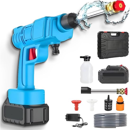 Hogedrukreiniger - Draadloze Hogedrukreiniger - Hogedrukreiniger Accu - Terrasreiniger - Hogedrukspuit - 300W - 10000 mAh Accu van Valiant Wings