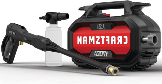 Hogedrukreiniger Elektrisch - Compacte Reiniger - Buiten Schoonmaken - Inclusief Zeepdispenser - 1700 PSI - Rood