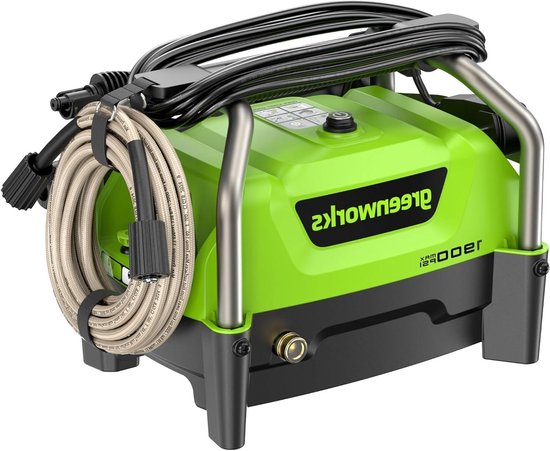 Hogedrukreiniger Elektrisch - Hoge Drukspuit - Vuil Verwijderen - 1900 PSI Kracht - 12 GPM - Groen van Merkloos	