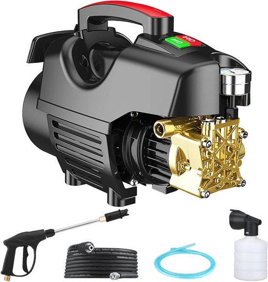 Hogedrukreiniger Elektrisch - Power Washer - Terrassen Reinigen - Verstelbaar Mondstuk - 2600 PSI - Grijs