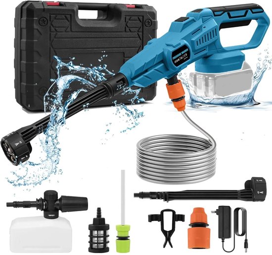 Hogedrukreiniger - Hogedrukreiniger Accu - Hogedrukreiniger Auto - Draadloze Hogedrukreiniger - Terrasreiniger - Hogedrukspuit - 3-versnellingsaanpassing-(Batterij niet inbegrepen) van Merkloos	