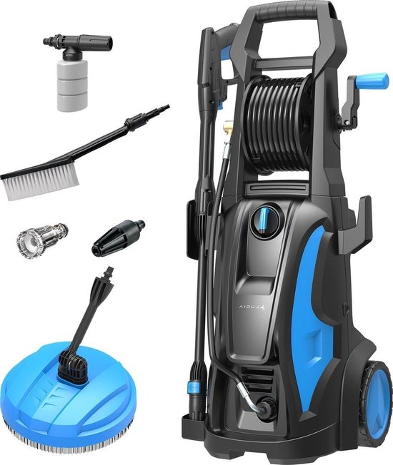 Hogedrukreiniger - Hogedrukspuit Reiniger - Buiten Reinigen - 185 Bar Krachtig - 550 L/u - Zwart Blauw van Merkloos	