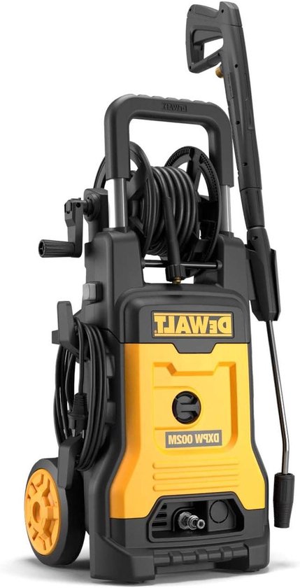 Hogedrukreiniger - Krachtige reiniger - Hardnekkig vuil verwijderen - Zelfaanzuigend systeem - 150 bar 450 l/u - Zwart met geel van Merkloos	