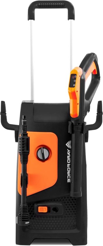 Hogedrukreiniger - Krachtige reiniger - Terras en auto - Hoge waterdoorloop - 135 bar druk - Zwart van Merkloos	