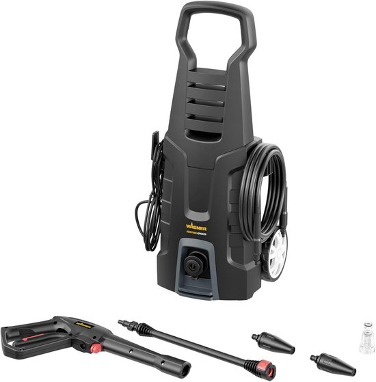 Hogedrukreiniger - Krachtige reiniger - Terras reinigen - Inclusief turbo opzetstuk - 5 meter slang - Zwart van Merkloos	