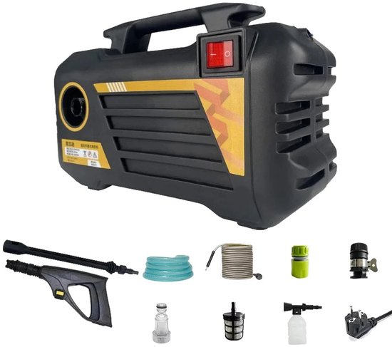 Hogedrukreiniger - Krachtige Reiniging voor Auto - Vloer & Tuin - 3000W - 220V - Waterpistool Huishoudelijke Reinigingsgereedschap - Apparatuur voor Autowassen - Vloerreiniging - Tuinirrigatie - Zwart van Merkloos	