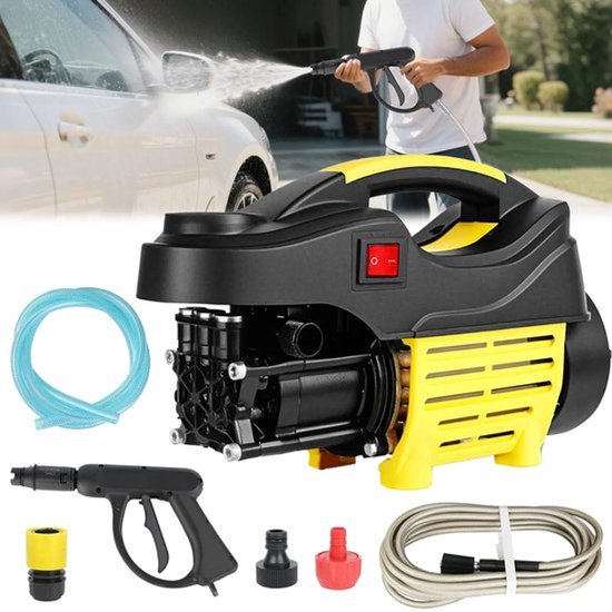 Hogedrukreiniger, krachtige waspistool voor auto's met antislip handvat, reinigingsmachine voor tuin, vloeren