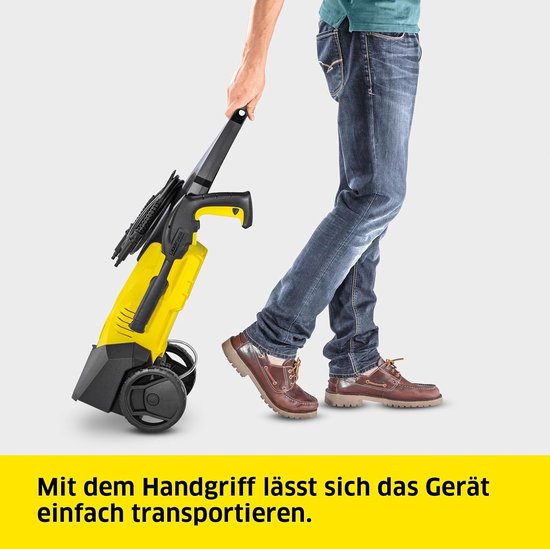 Hogedrukreiniger - Laura Homestore Compacte Elektrische Tuinspuit - 120 Bar & 380 L/u - Inclusief 6 Meter Slang, Vario Power Straalpijp & Vuilfrees - Krachtige Terras- en Fietsenreiniger voor Thuis - Geel