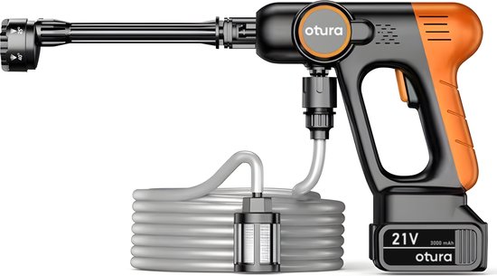 Hogedrukreiniger met accu - inclusief accessoires - draadloze hogedrukspuit - hogedrukreiniger voor auto’s en meer van Merkloos	