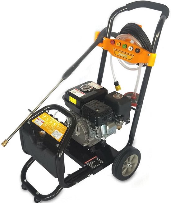 Hogedrukreiniger met benzinemotor - krachtige stoomstraler voor grondige reiniging van Merkloos	