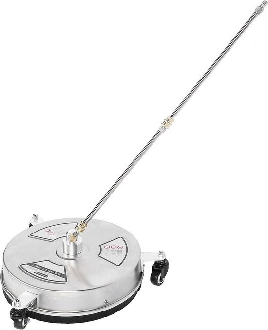 Hogedrukreiniger met wielen - Reinigingsmachine - Terrassen reinigen - 4000 PSI krachtig - 15 inch werkbreedte - Zilver van Merkloos	