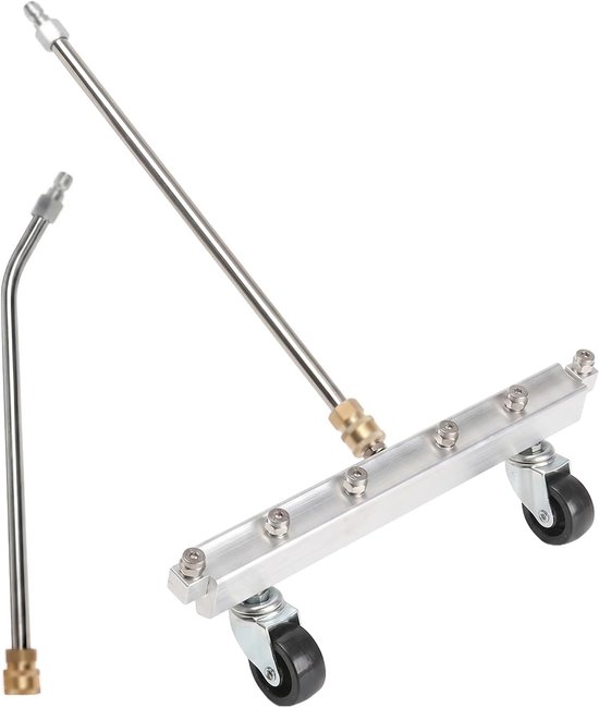 Hogedrukreiniger ondervloerreiniger - 6 sproeiers - roestvrij staal - ideaal voor efficiënte reiniging - ShopVlot