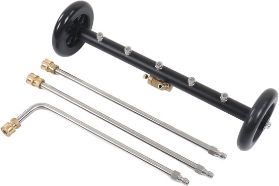 Hogedrukreiniger Onderwagenreiniger - Waterbezem Oppervlaktereiniger - Voertuigen Reinigen - 2-in-1 Functionaliteit - 4000 Psi - Zilver