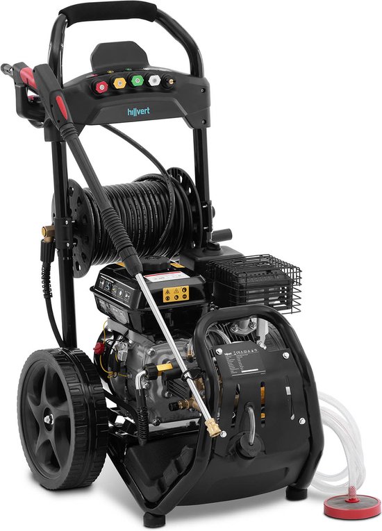 Hogedrukreiniger op benzine - 4500 W - 200 bar - 9 l/min - 20 m slang - hillvert