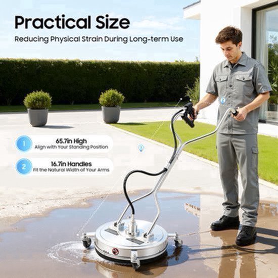 Hogedrukreiniger Oppervlaktereiniger - 20 Inch - 4500 PSI - Roestvrijstaal - Vloerreiniger - Accessoire