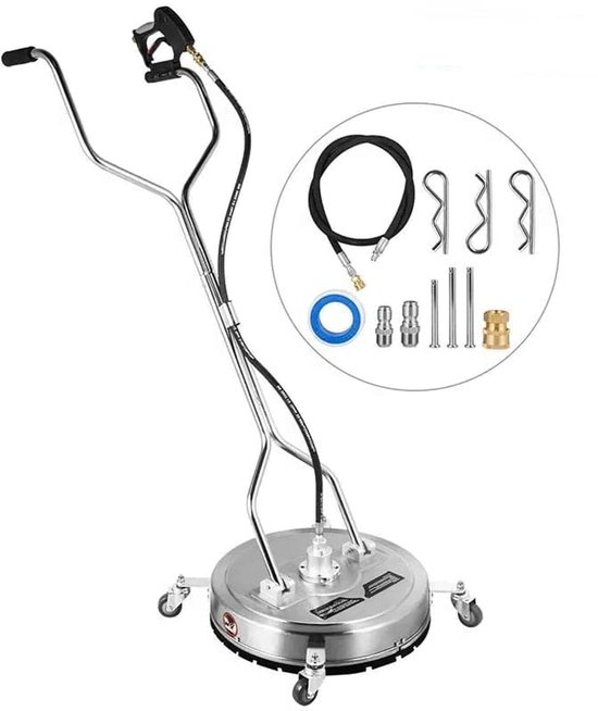 Hogedrukreiniger - Oppervlaktereiniger - Terrasreiniger - Karcher - 18Inch - 4000 PSI - Met 4 Wielen en Dubbele Handgreep, Ideaal voor Beton, Terras, Oprit en Dek van Merkloos	