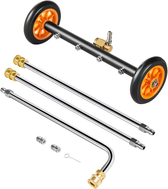 Hogedrukreiniger Opzetstuk - Oppervlaktereiniger Onderstelreiniger - Terras Oprit Reinigen - 4000 PSI Hoge Druk - 40.6 cm Breed - Zilver