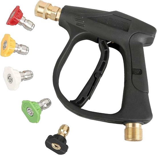 Hogedrukreiniger pistool, 3000 PSI Max met 5 kleuren Quick Connect Nozzles M22 Slangconnector 3.0 TIP