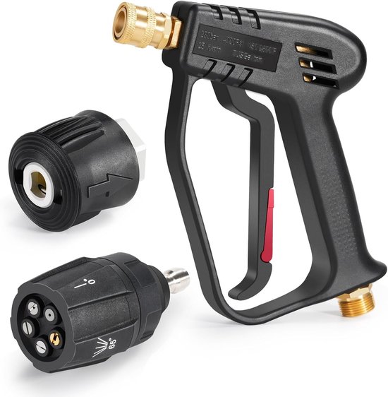 Hogedrukreiniger-pistool met 5-in-1 watersproeipunt, waterwasreiniger voor autoreinigingsset, Power Wand 4000 PSI, M22 14 mm en hogedrukslang-snelaansluiting