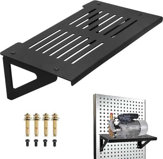 Hogedrukreiniger Plank Muurbevestiging - Zwart - Multifunctionele opslag - Bespaar vloeroppervlak - ShopVlot