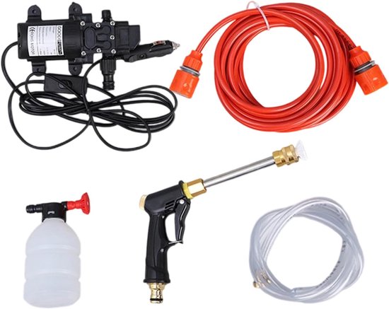 Hogedrukreiniger - Reinigingsset Pomp - Buiten Schoonmaken - Krachtige Koperen Motor - 23.6 x 17.9 x 13.9 cm - Zwart