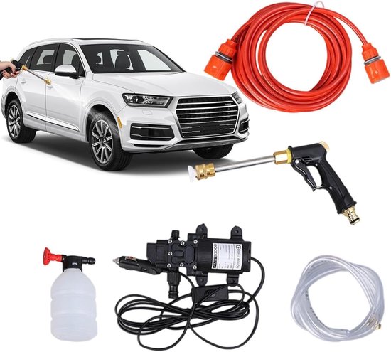Hogedrukreiniger - Reinigingssproeier - Voertuig reinigen - Koperen motor - 100 cm slang - Zwart