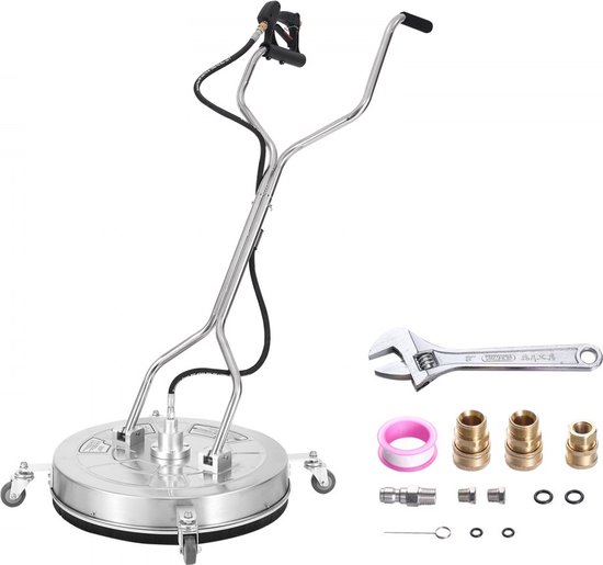 hogedrukreiniger roestvrijstalen oppervlaktereiniger 14,7L/min oppervlaktereiniger hogedruk φ609,6mm bestratingreinigingsapparaat Max.4000 PSI terrasreiniger dubbel sproeisysteem 25° spuithoek van VEVOR