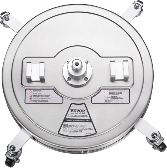 hogedrukreiniger RVS oppervlaktereiniger 14,7L/min oppervlaktereiniger hogedruk f508mm bestratingsreinigingsapparaat Max.4500PSI terrasreiniger dubbel sproeisysteem 25° spuithoek van Wilks-USA