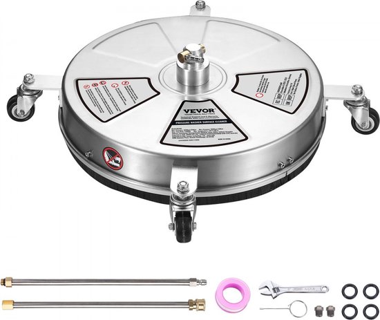 hogedrukreiniger RVS oppervlaktereiniger 3,7L/min oppervlaktereiniger hogedruk f457,2mm bestratingreinigingsapparaat Max.4000 PSI terrasreiniger dubbel sproeisysteem 25° spuithoek van Twinkle Star