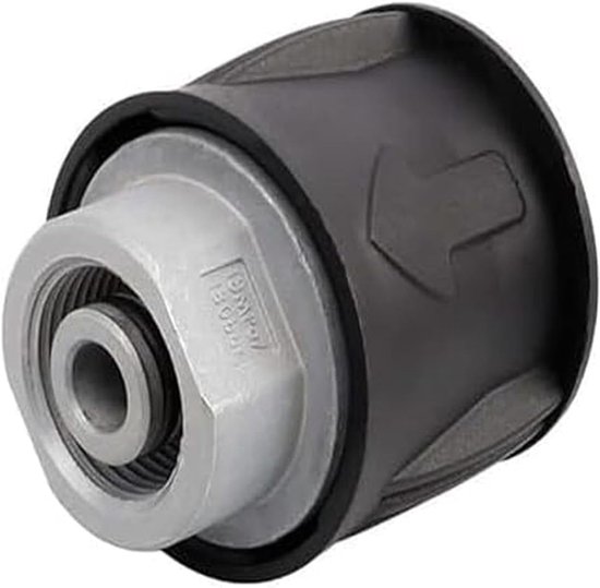 Hogedrukreiniger, telescoopstaaf met verlengstaafjes, borstelkop, dakgootreiniger, 7 sproeimondstukken, 2 slangadapters en steunriem (adapter voor karcher)