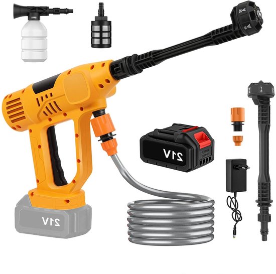 Hogedrukreiniger - Terrasreiniger - Waterpistool - Draadloze - Elektrische - 20000mAh Accu - 65 Bar - 6-in-1 Spuitpistool - Pressure Washer - Borstelloze - Autowasser en Tuinreiniger – Inclusief 1x Accu van Merkloos	