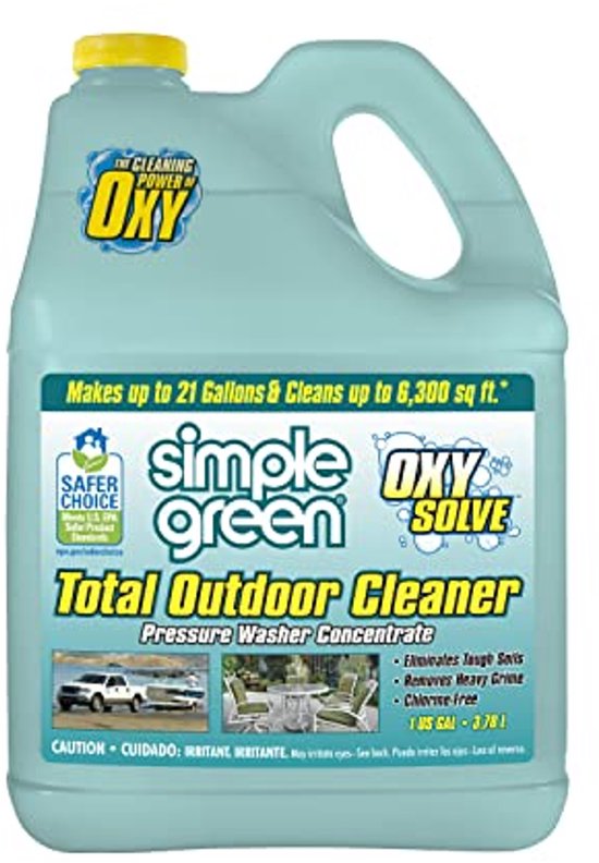 Hogedrukreiniger voor buiten - Verwijdert vlekken, schimmel en vuil van terrassen, meubels en voertuigen - 3,7 l van Merkloos	