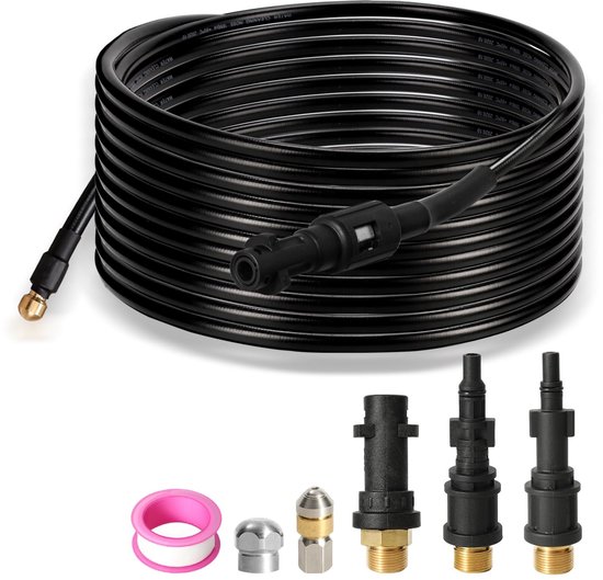 Hogedrukreiniger voor Buizen - 20 m - 180 Bar - Inclusief Adapters