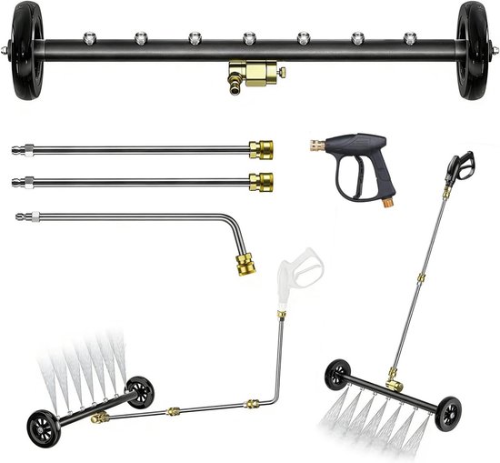 Hogedrukreiniger voor Ondervloer - Aluminium - 60 cm - Multifunctionele Auto- en Vloerreiniger