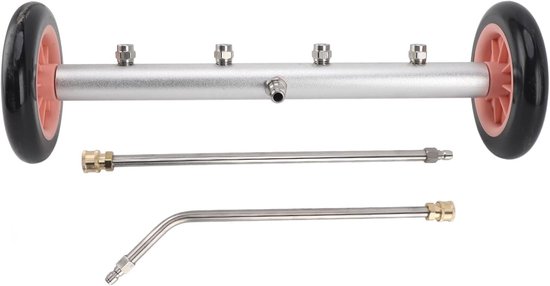 Hogedrukreiniger voor onderwagens, 4000 psi, waterbezem, licht, draagbaar, voor auto's, vrachtwagens, SUV's, van messing aluminium (roze zwart)