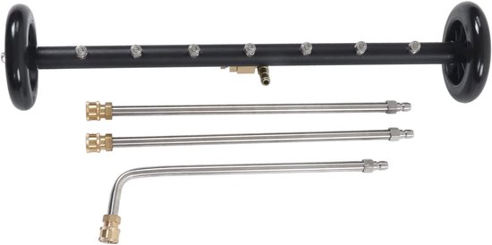 Hogedrukreiniger Waterbezem - Onderwagenreiniger Vloerreiniger - Terras Reinigen - 2-in-1 Functie - 4000 PSI - Zilver