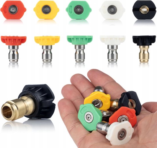 Hogedruksproeierset, 5-delig, 0,055 inch snelkoppeling 1/4 inch, staal en ABS, stralingshoek 0°-60° met schuimpistool