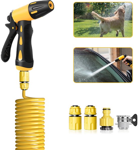 Hogedrukspuit voor Autowasstraat - 15 m Waterleiding - Slangtuit - Tuinslangaansluiting - Hogedrukreinigerlans Met Slang - Hogedrukreinigerpistool - Geschikt Voor Huishoudelijk Gebruik, Autowasstraat, Tuinreiniging van Merkloos	