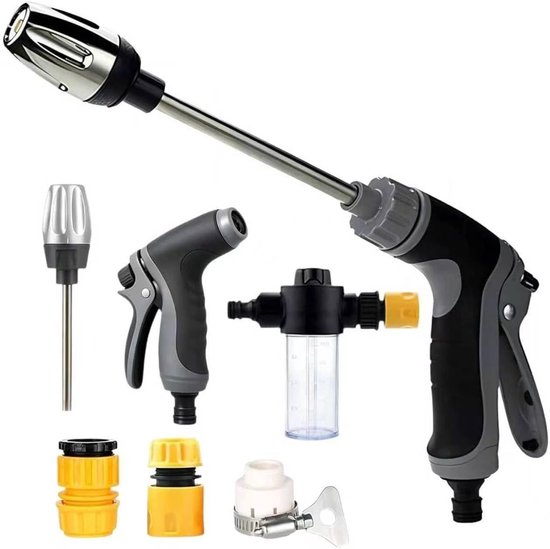 Hogedrukspuitpistool – met ketel en Conversie - Hogedrukreinigerset – Tuingereedschap - Voor Tuin & Auto & Schoonmaken - Kunststof – zwart