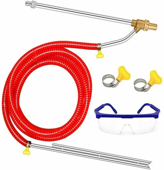 Hogedrukzandstraalset voor hogedrukreiniger en nat zandstralen 5000 PSI, 1/4" snelkoppeling, met masker, 3,5 opening, voor schurende reiniging van Merkloos	